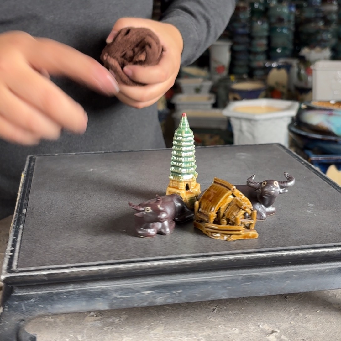 。一风堂石湾花盆 小摆件 