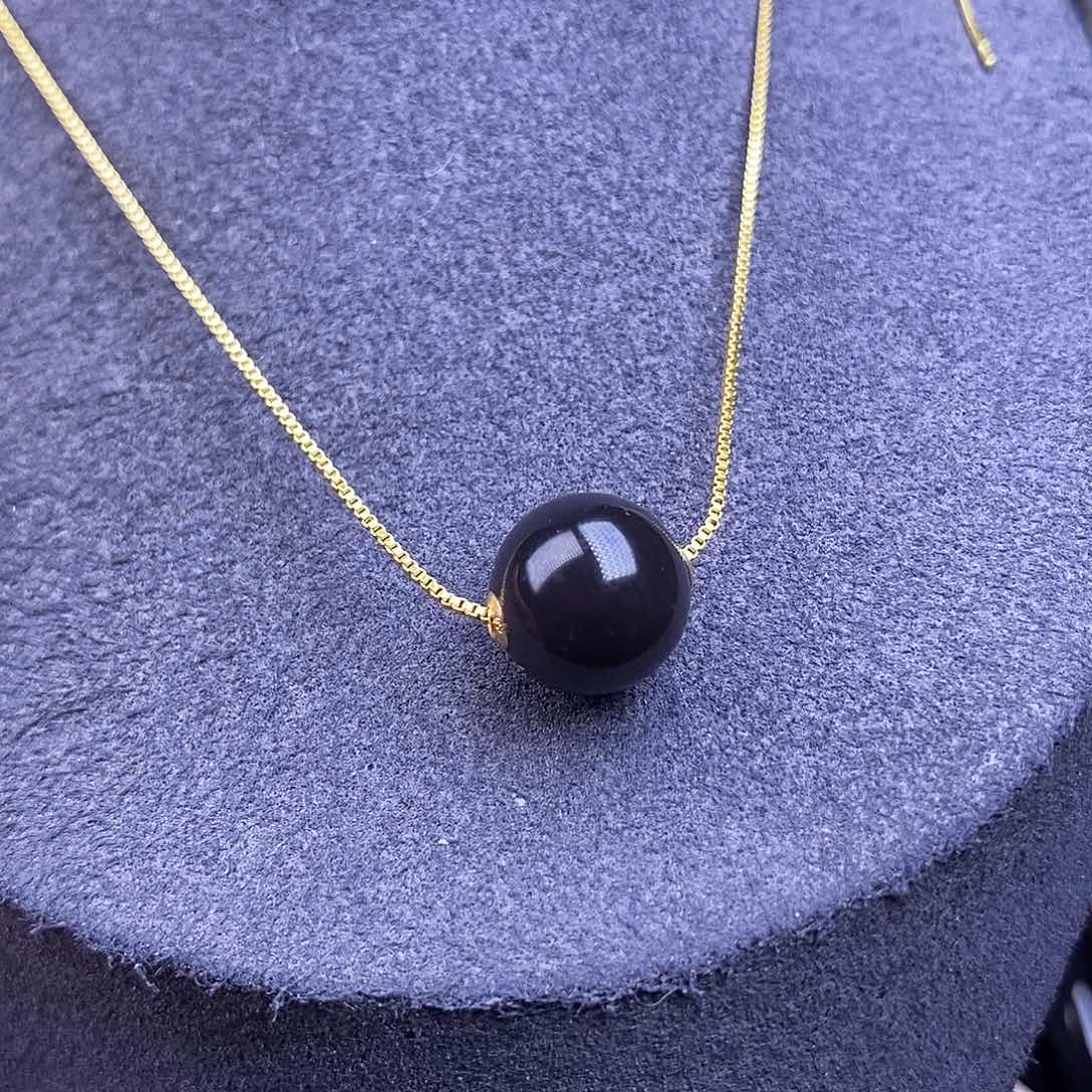 和田玉老矿浓烟紫帝王紫路路通金镶12mm未镶嵌