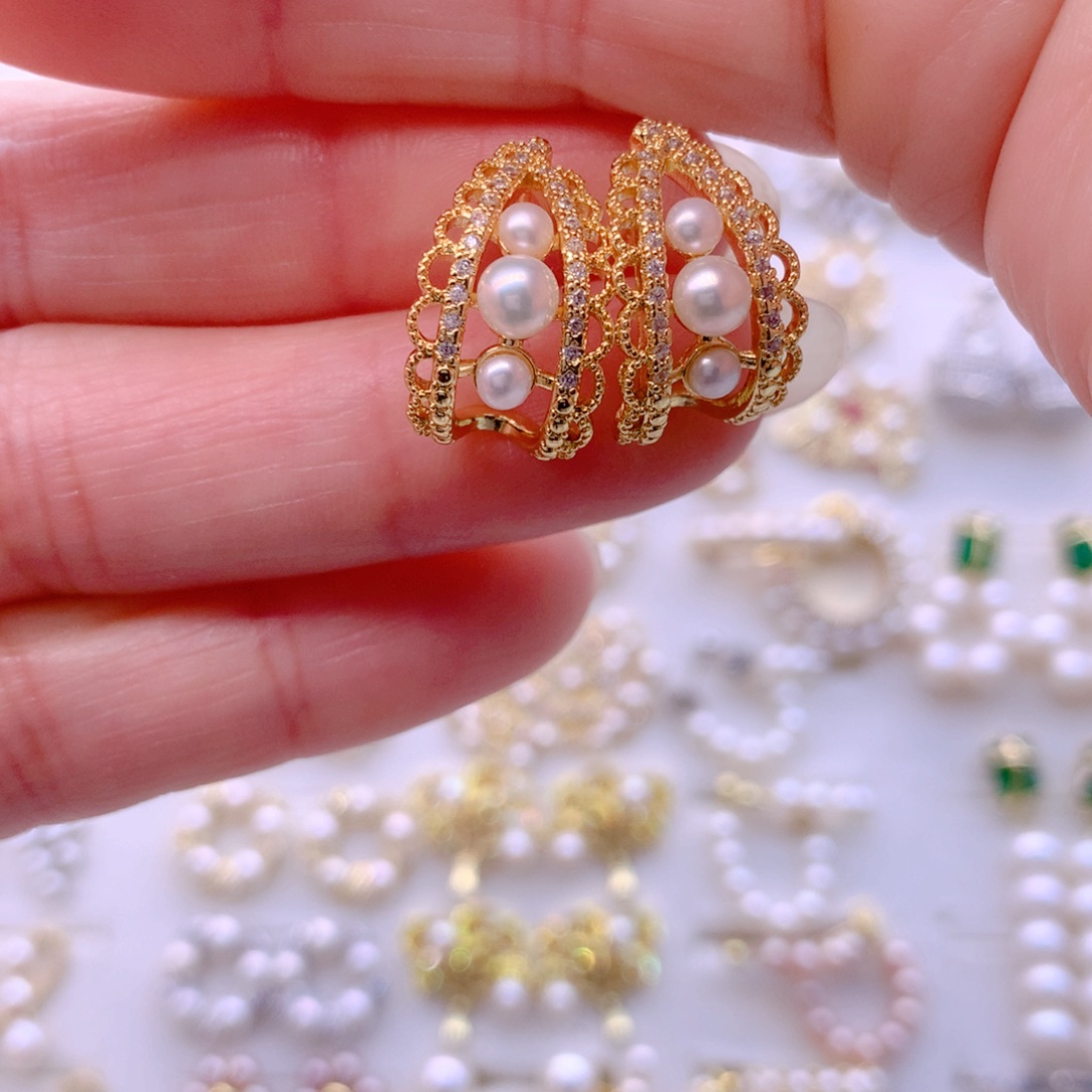 耳饰合金淡水珍珠