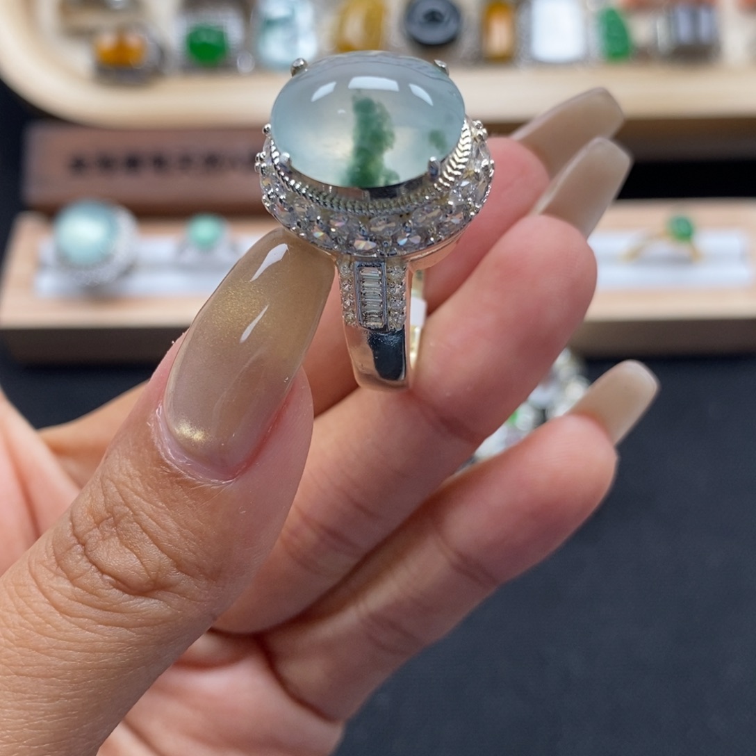 翡翠裸石缅甸天然A货翡翠（有纹）