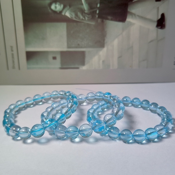 【拾晶轩】天然托帕石单圈手链 多样式发一件 约9mm 2649BB