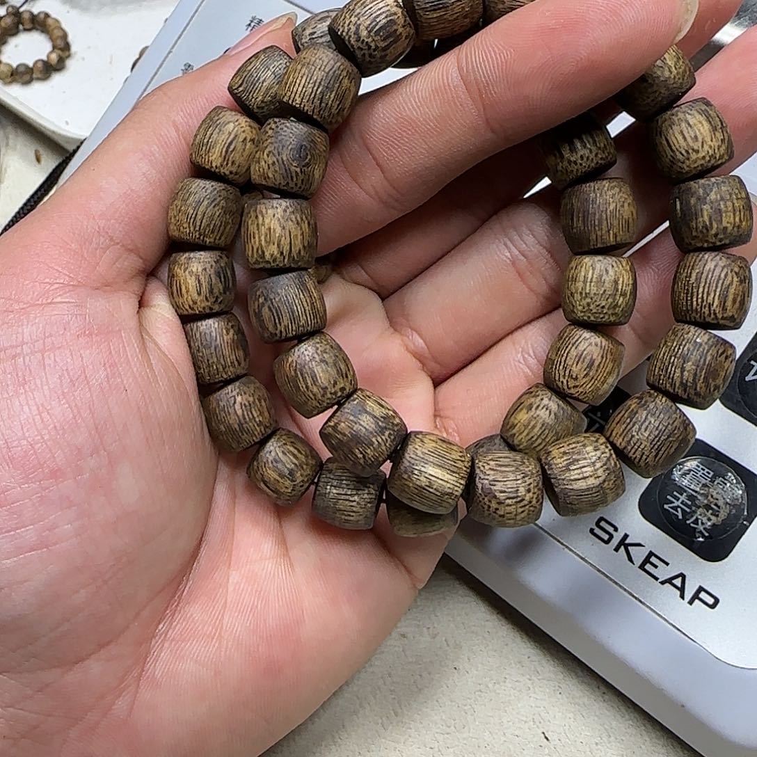 沉香沉香碎屑奇楠沉香鼓珠单圈1.0-8g+多样性发一条