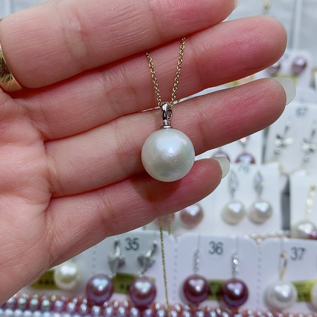 淡水珍珠项链银S925镶嵌