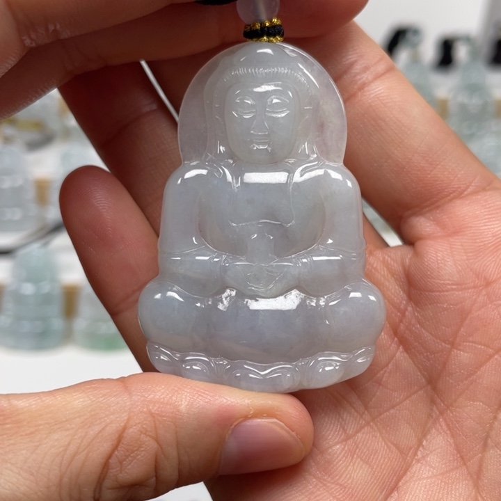 翡翠未镶嵌颈饰天然缅甸翡翠A货观音8号