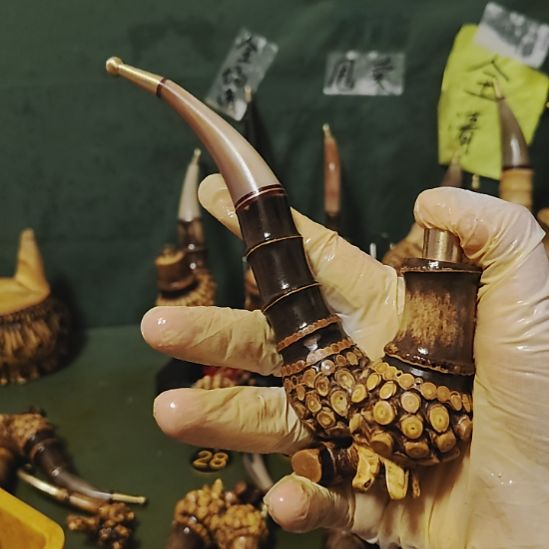 装***哥贵州特色竹根烟斗工艺品手把件