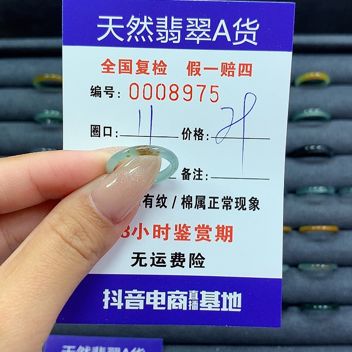 翡翠戒指未镶嵌      8975
