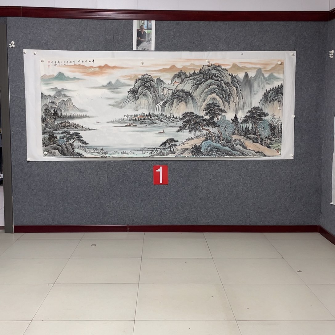 国画绿***.小八尺画芯作品