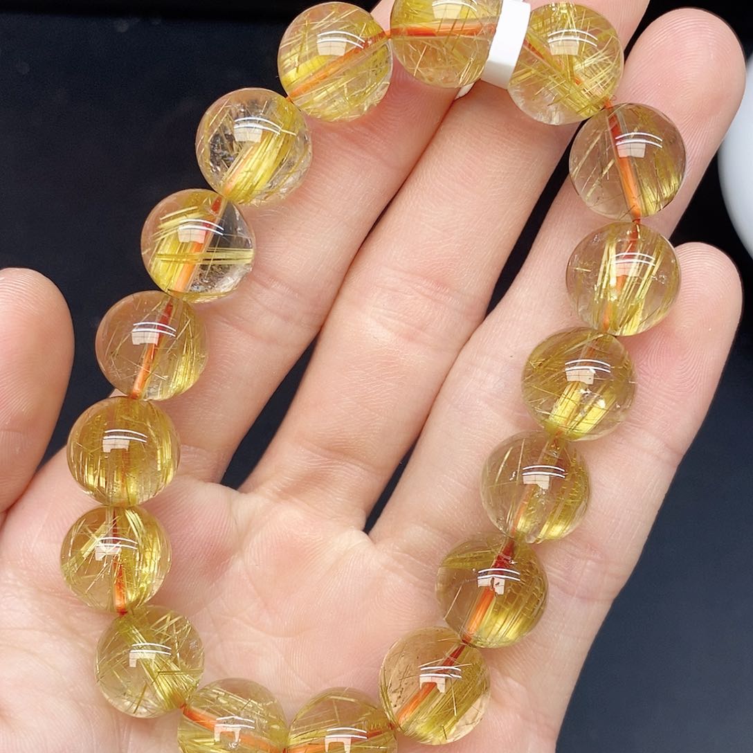 水晶手链未镶嵌18金发12mm