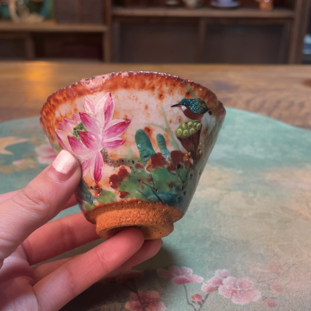 柴烧纯手工手绘陶瓷