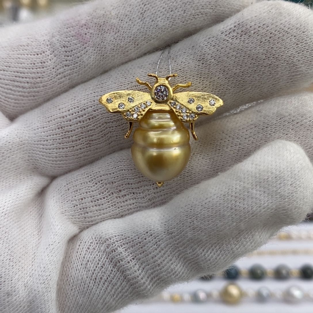 海水珍珠颈饰银S925镶嵌12-13m m