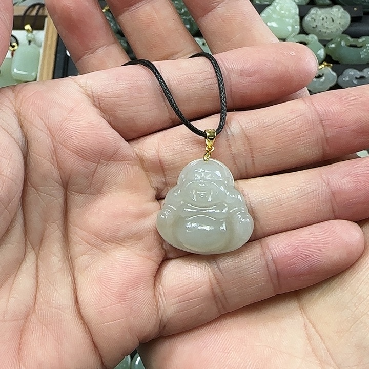 和田玉吊坠(不含链)银S925镶嵌