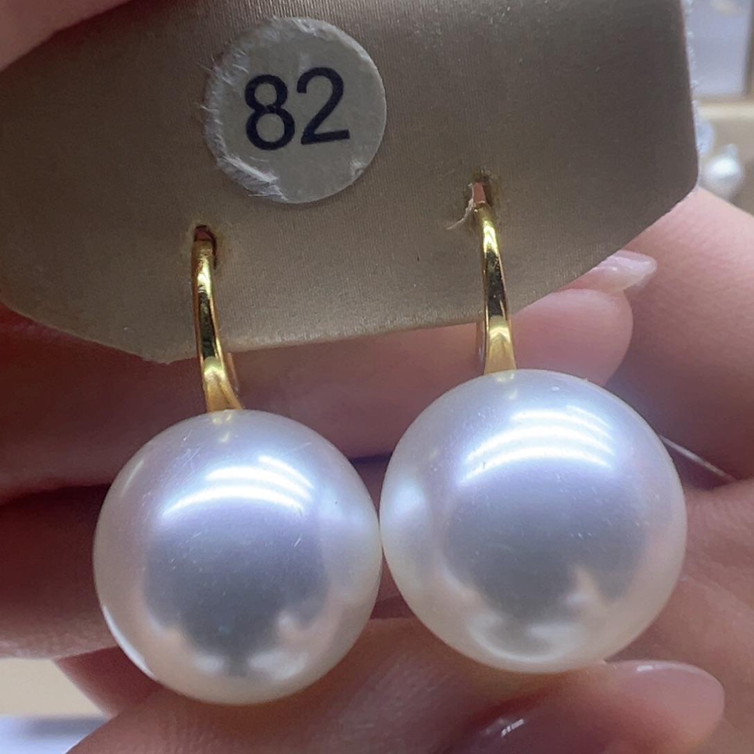 银S925镶嵌淡水珍珠耳饰
