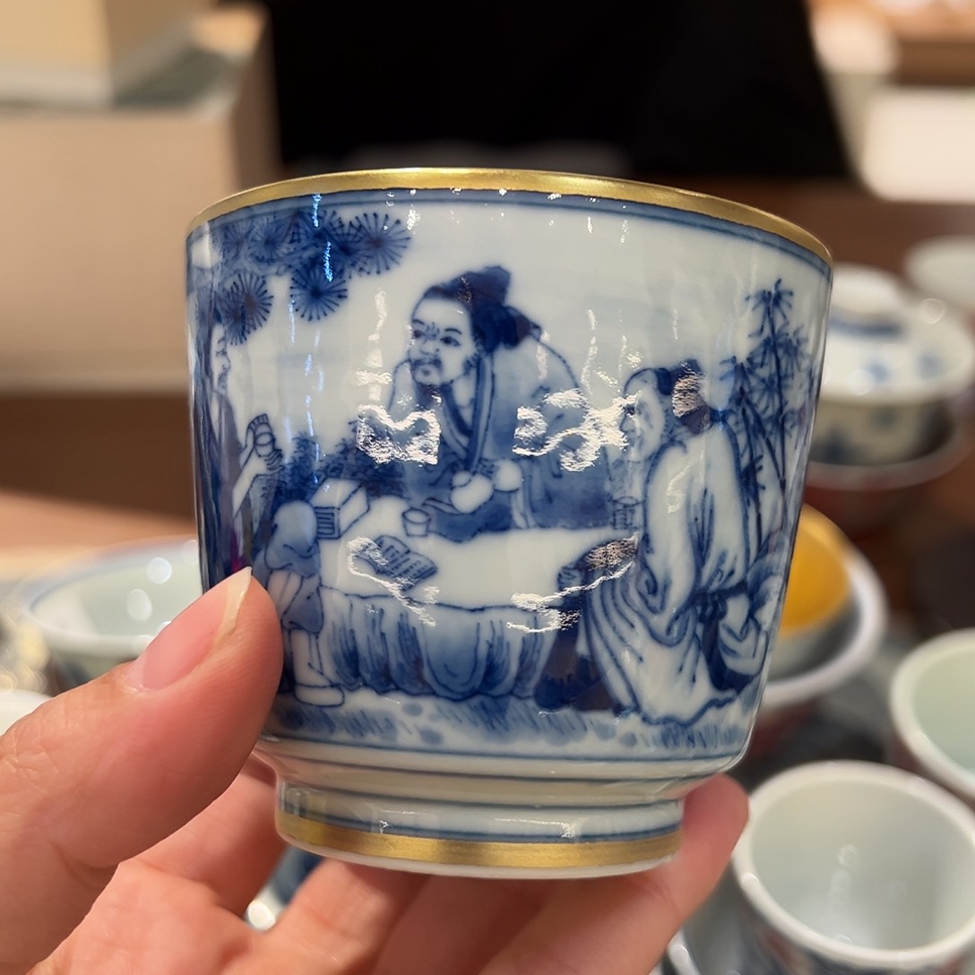 钟家窑柴窑人物金杯杯