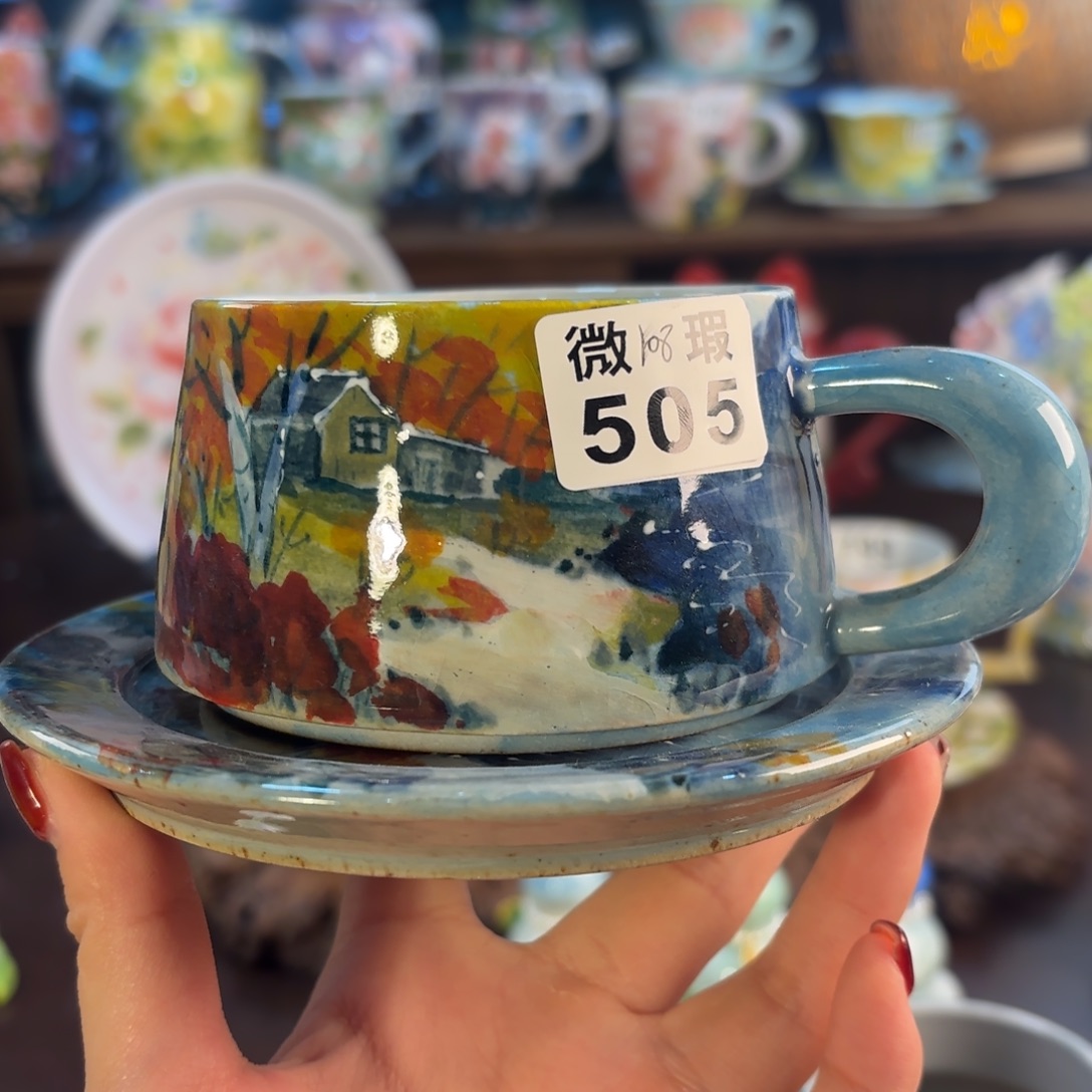 景德镇手绘高温釉下彩陶瓷茶具