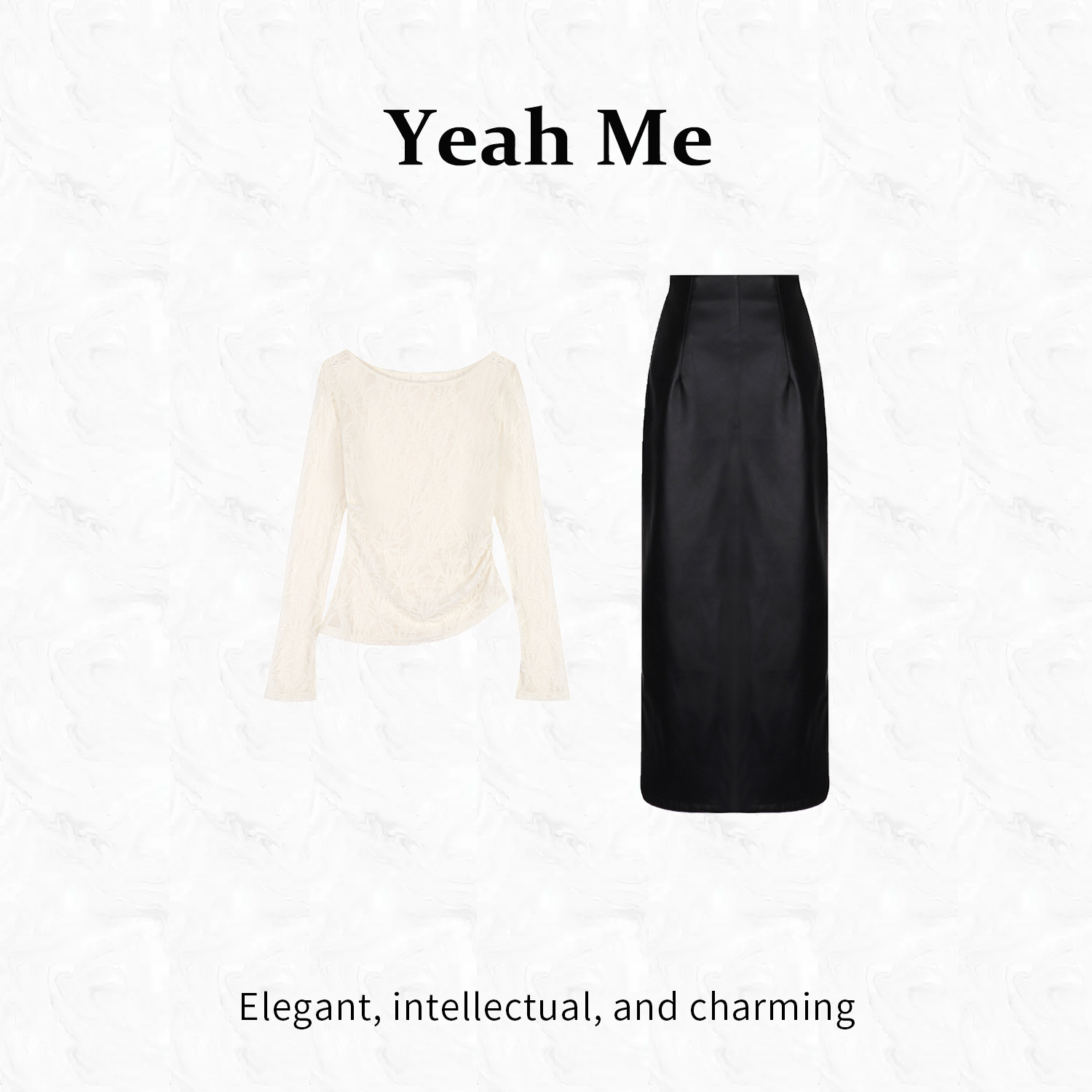 Yeah Me/也觅【竹影风铃】秋季新款高冷气质百搭高级感半身裙套装女