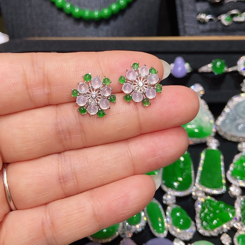 【闪购商品】翡翠耳饰未镶嵌天然翡翠