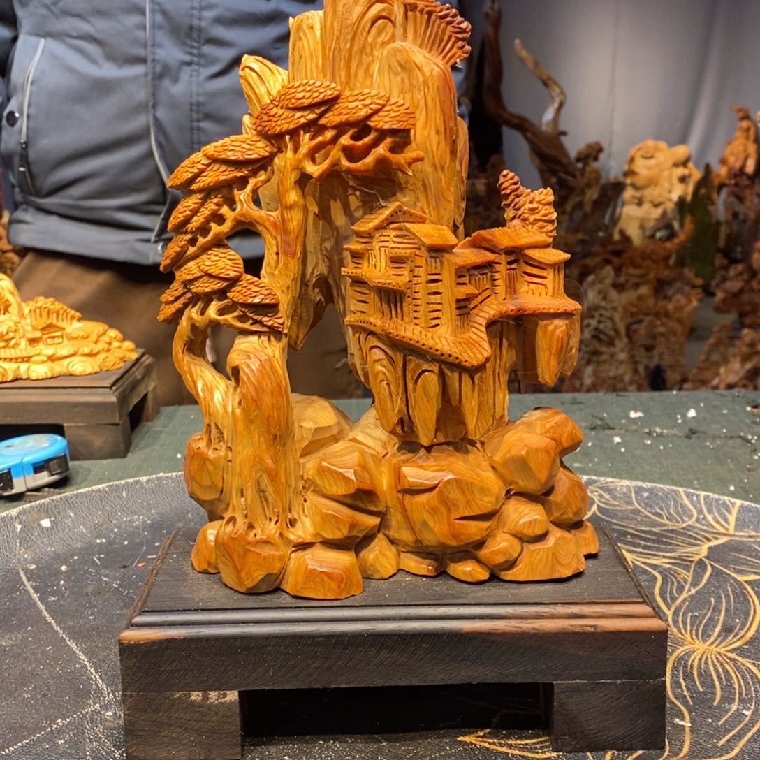 柏木（崖柏）崖柏精工意境山水