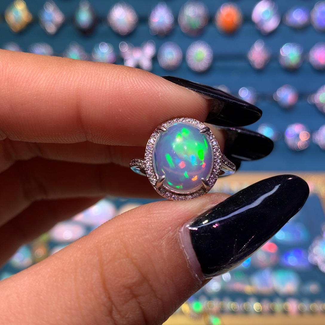 欧泊银S925镶嵌戒指款