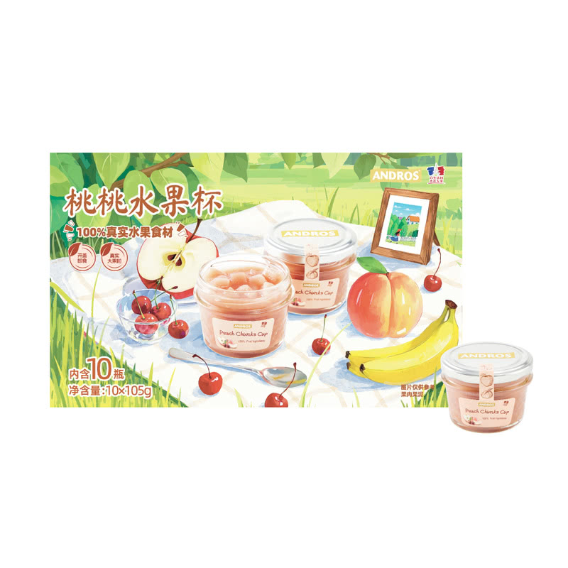 ANDROS 桃桃水果杯105gx10