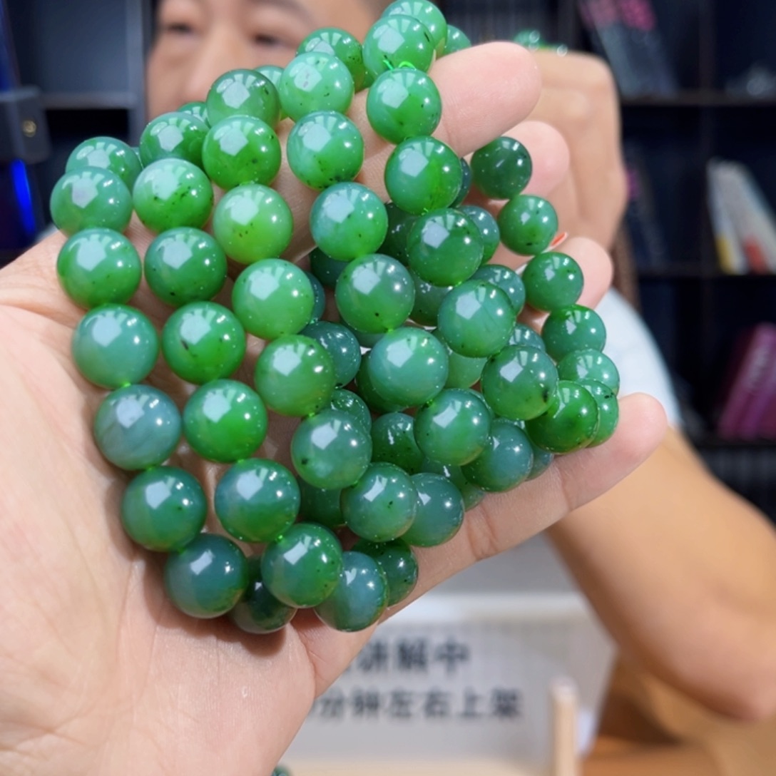 手串未镶嵌和田玉纯天然俄罗斯五号矿碧玉料卡12多样性发其一