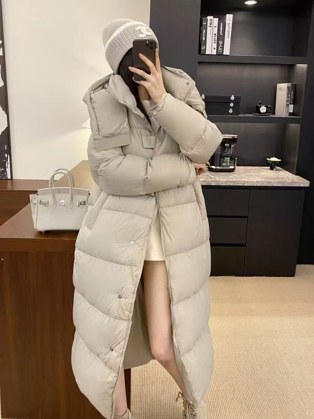 宽松型女长款女士冬季休闲中长款女装外套