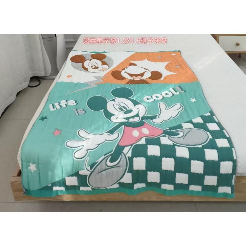 【格子米奇】120*150cm  正版迪士尼全棉纱布超柔美学被