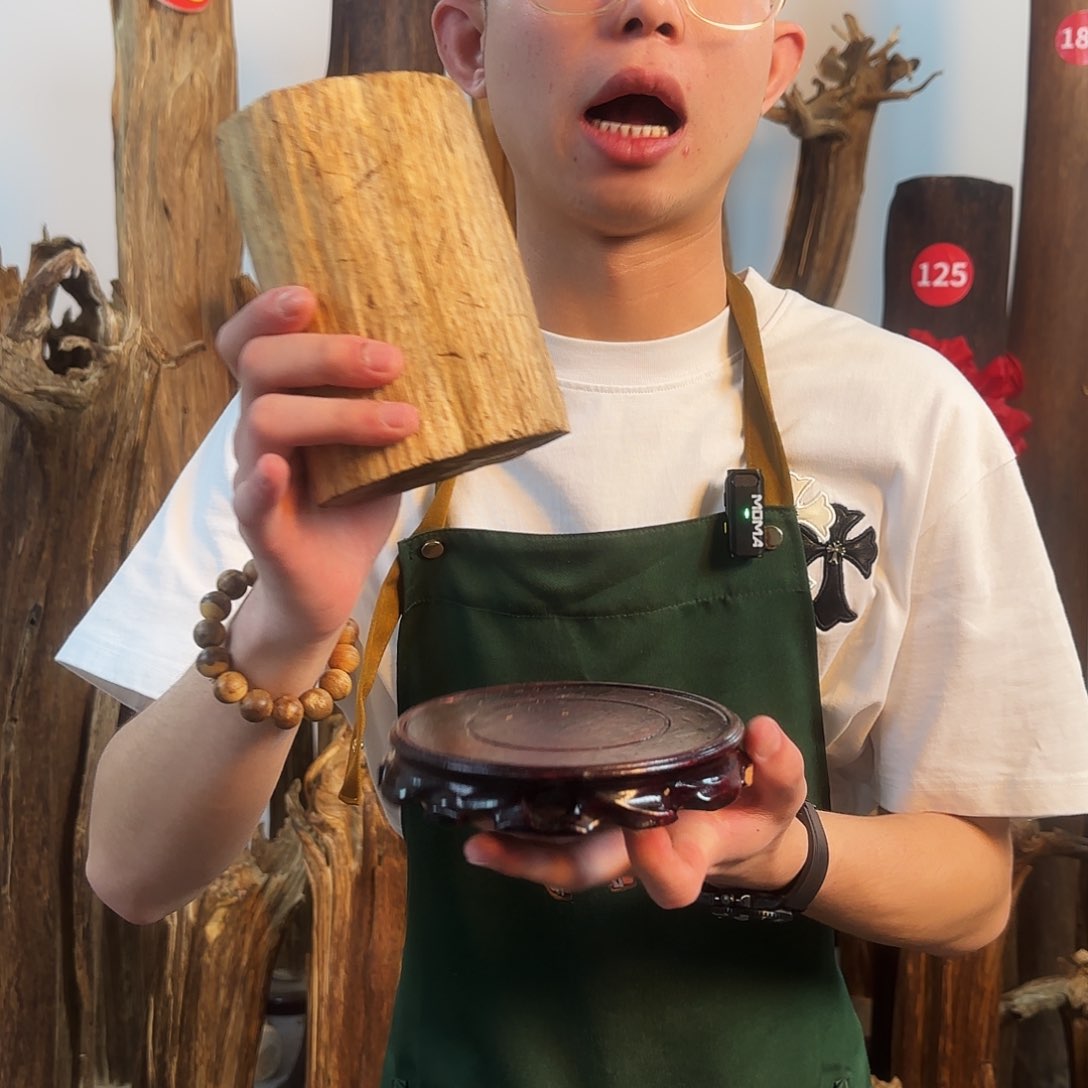 沉香摆件天然沉香原木摆件➕底座