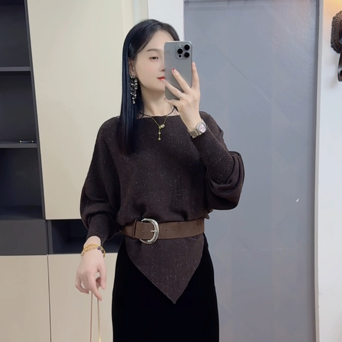 【XING星星定制】洋气设计款针织长袖上衣