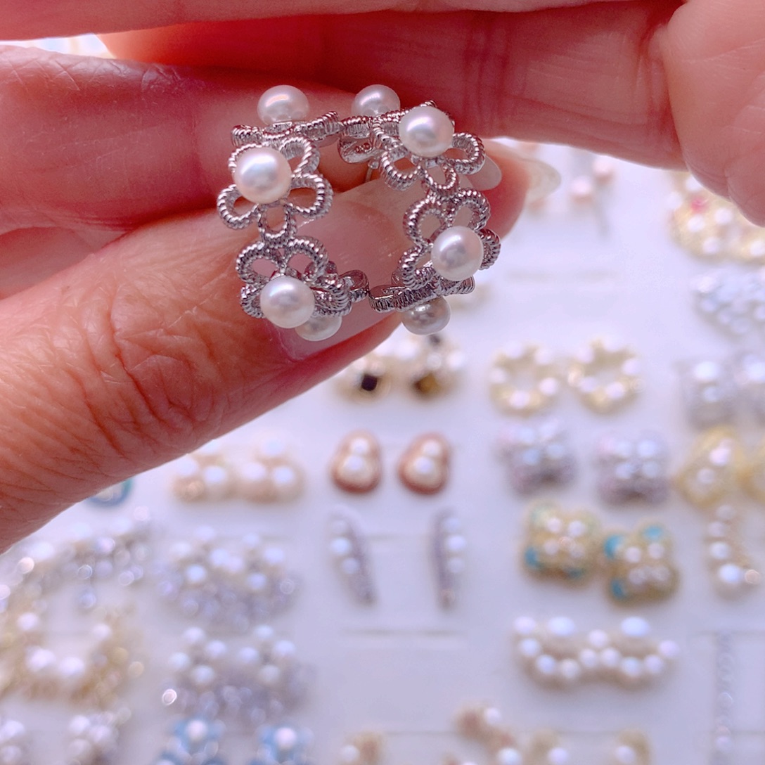 耳饰合金淡水珍珠