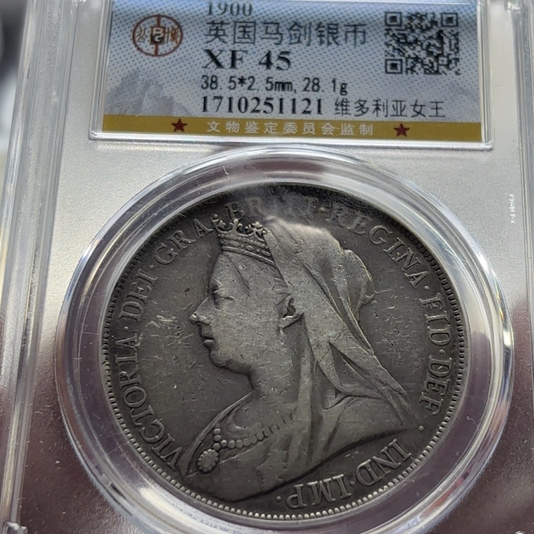 银Ag900英国维多利亚马剑银币