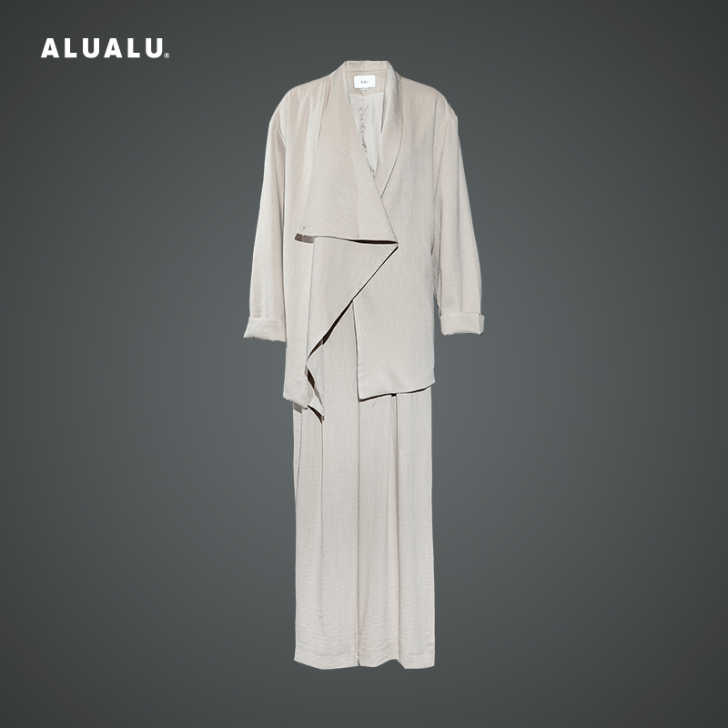 老钱风不规则套装极简风棉麻肌理立体裁剪套装春秋白色夏季春夏