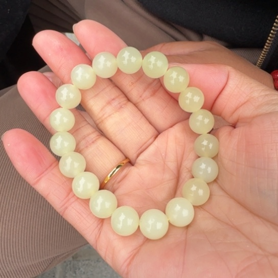 未镶嵌和田玉手链新疆冰黄口卡10