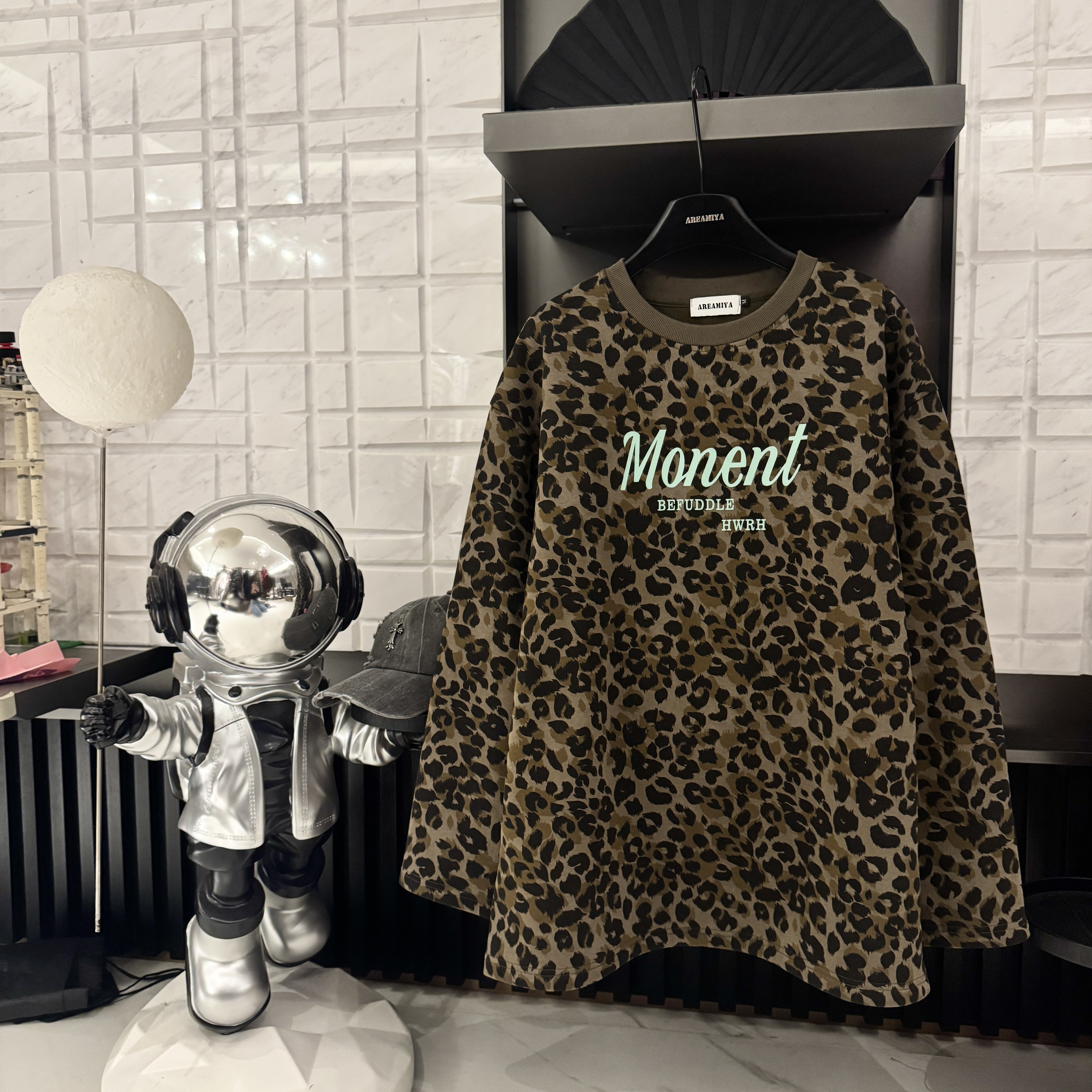 达人【豹纹时刻-加绒】2026新年冬季厚款保暖圆领长袖T恤CP656