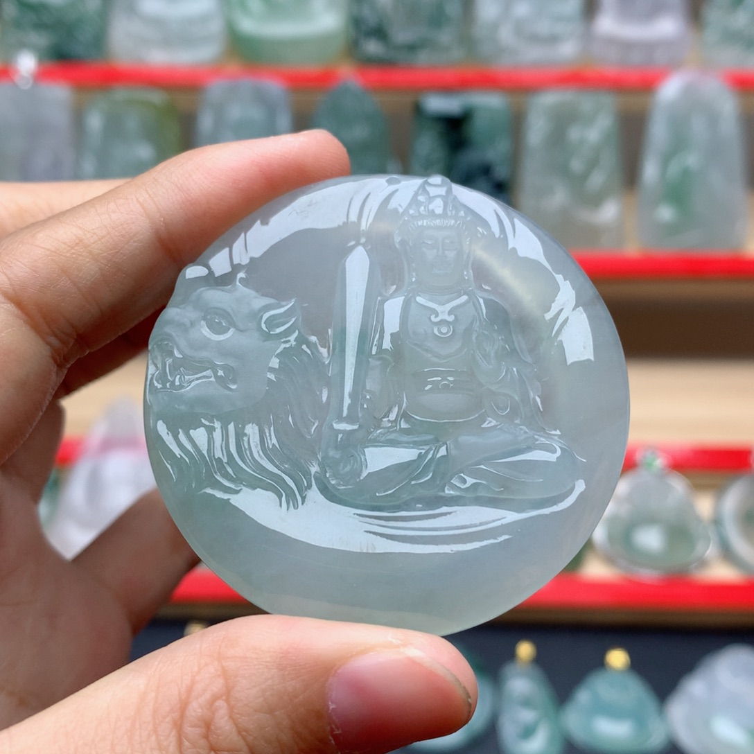 翡翠颈饰未镶嵌文殊