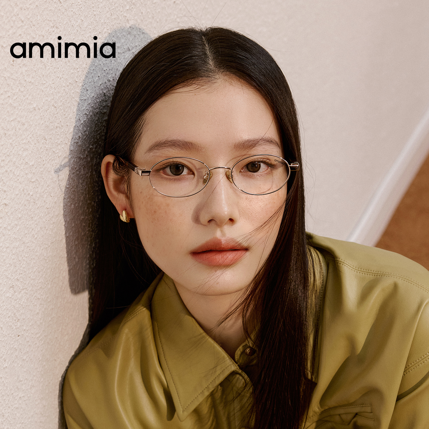 amimia椭圆板材金属眼镜框Artist 26新品 文艺复古风近视可配度数