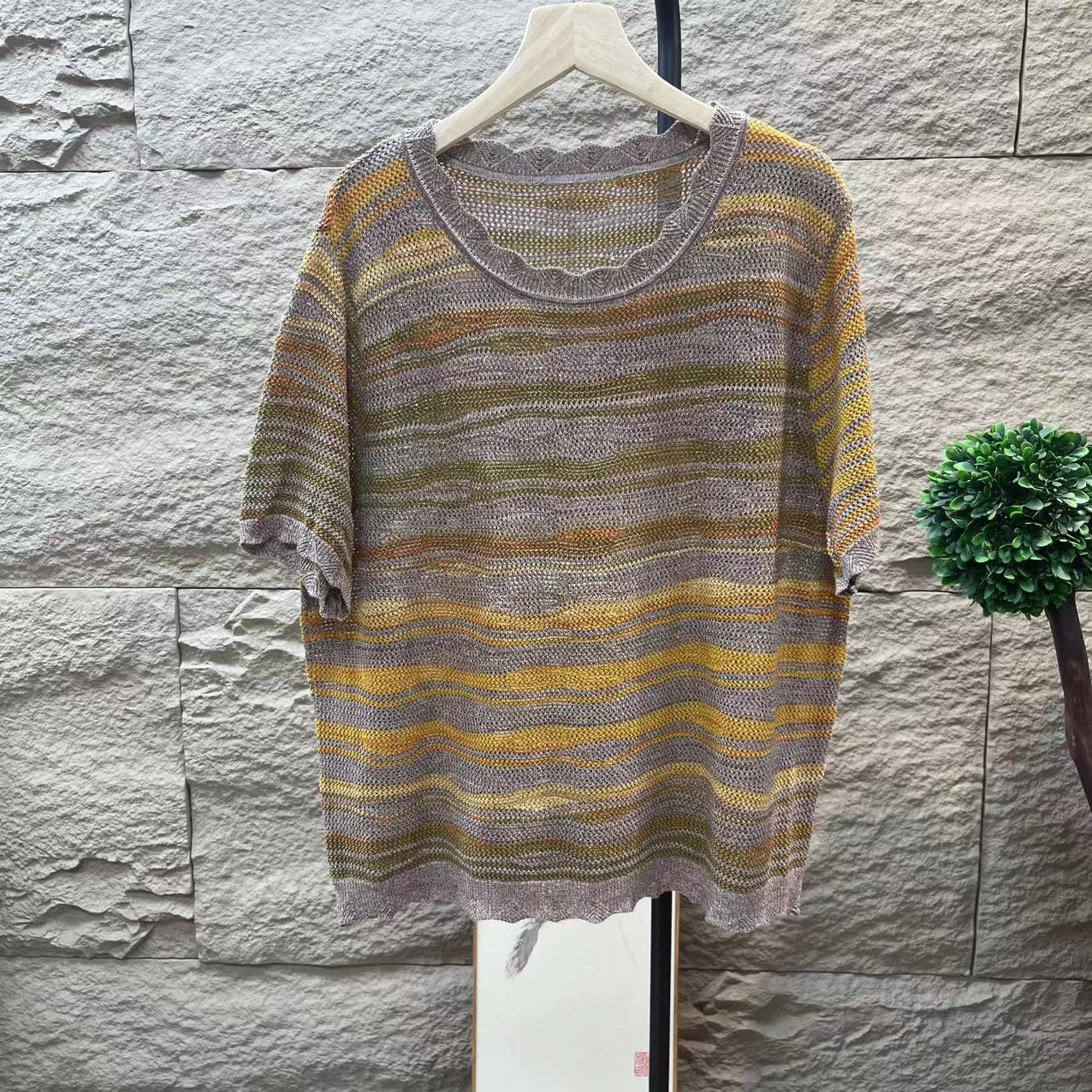 12442新款夏季减龄休闲气质显瘦针织T恤