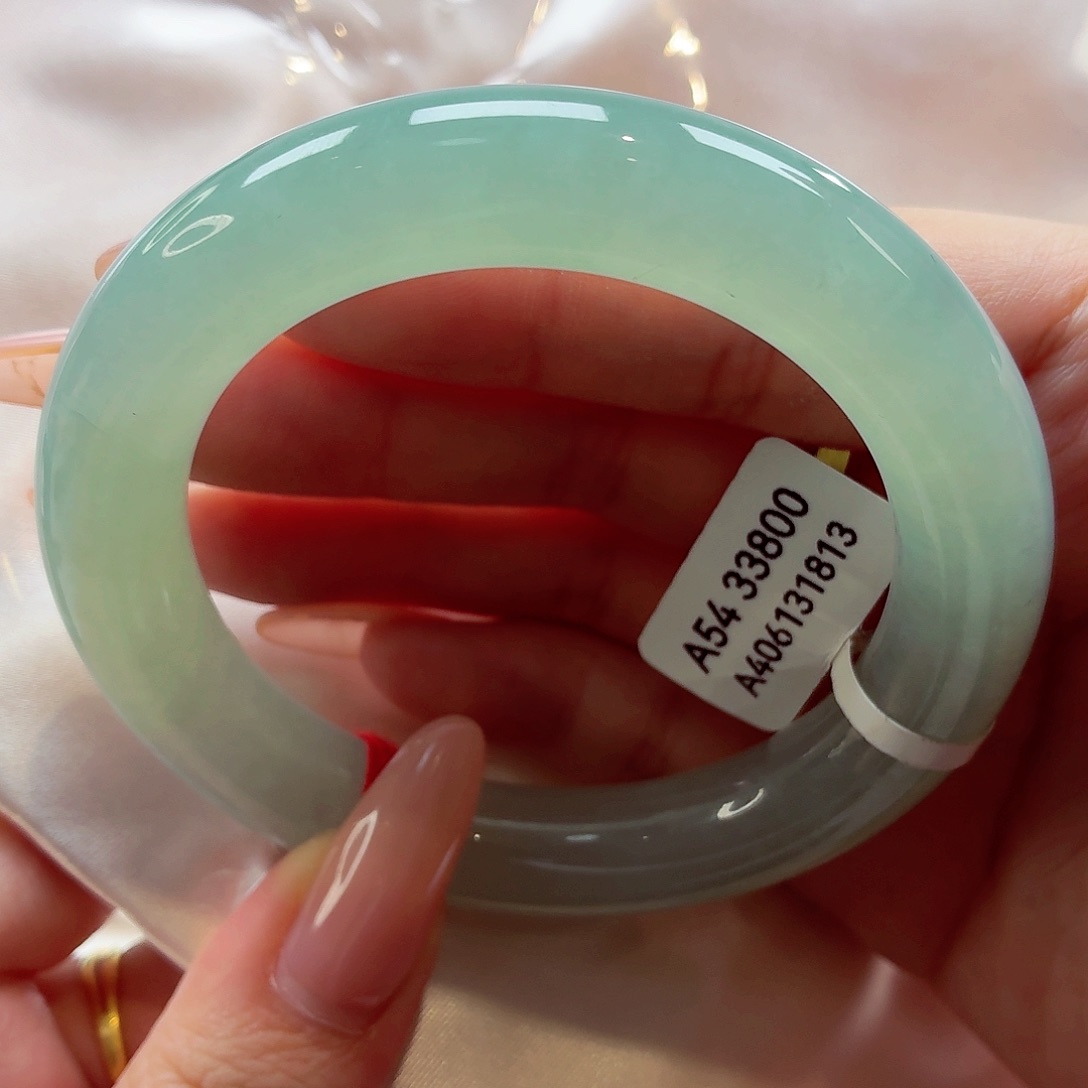 翡翠未镶嵌手镯（圆镯）22（11号）有棉纹