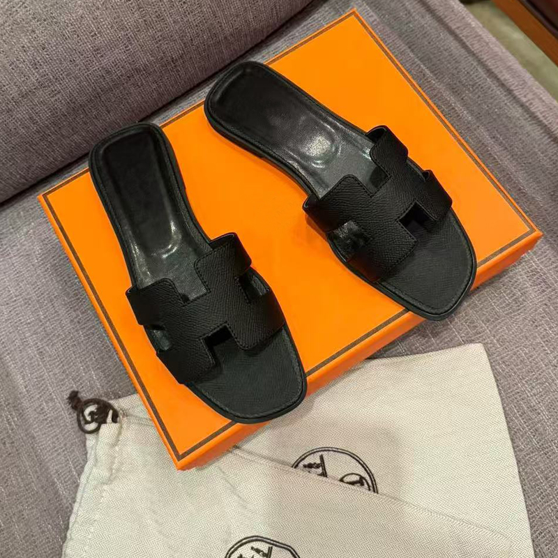 轻奢真皮H拖鞋女2025新款夏季韩版百搭休闲凉拖鞋一字拖鞋平底鞋