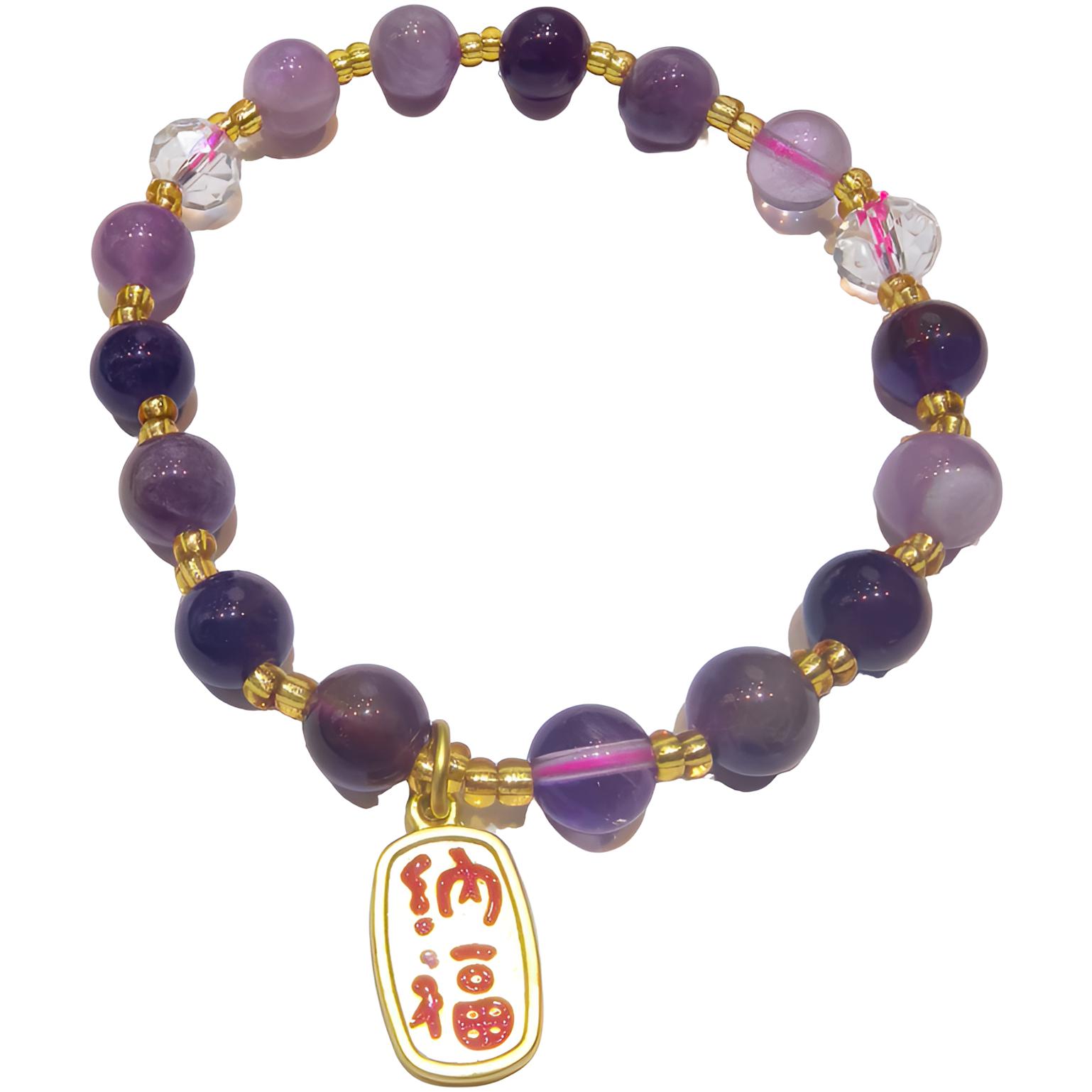 （库存处理）--高定珠宝紫水晶镶手串设计款手链合金XS11