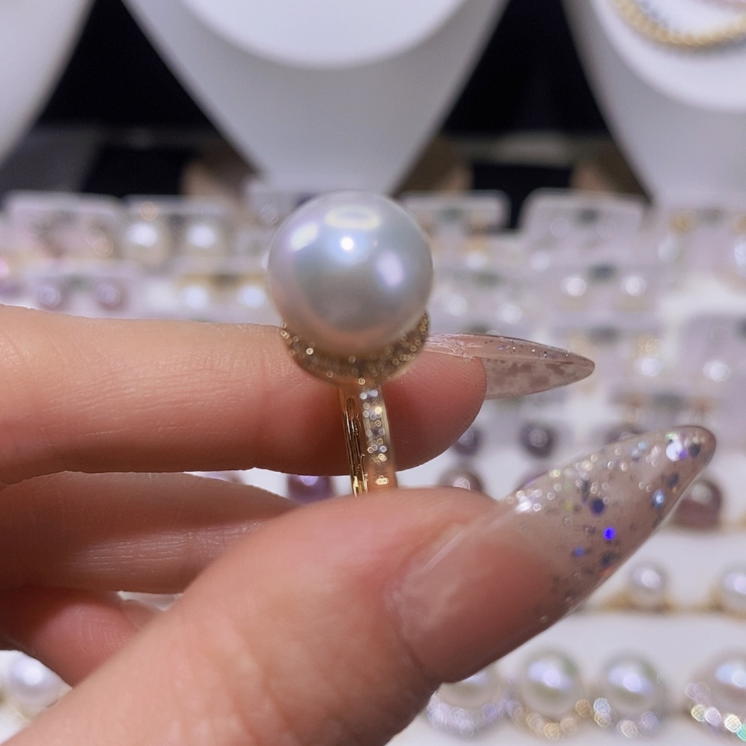 淡水珍珠戒指合金
