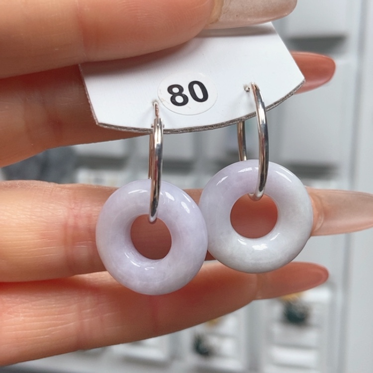 【闪购商品】翡翠耳饰银S925镶嵌耳饰