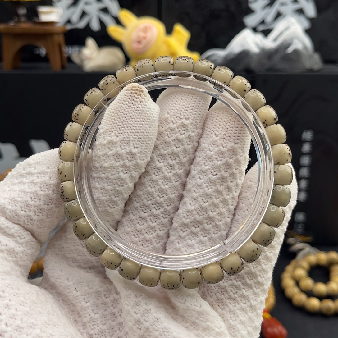 好***朵星月菩提手串石玉河豚鼓珠直切7×6