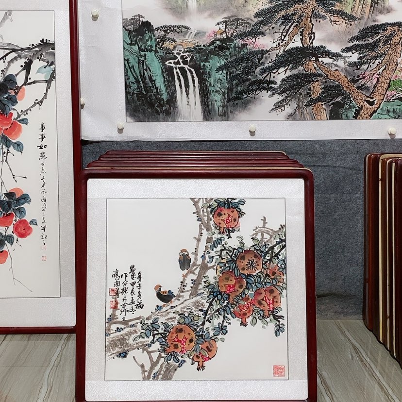 【闪购商品】国画书画作品带框65×65厘米