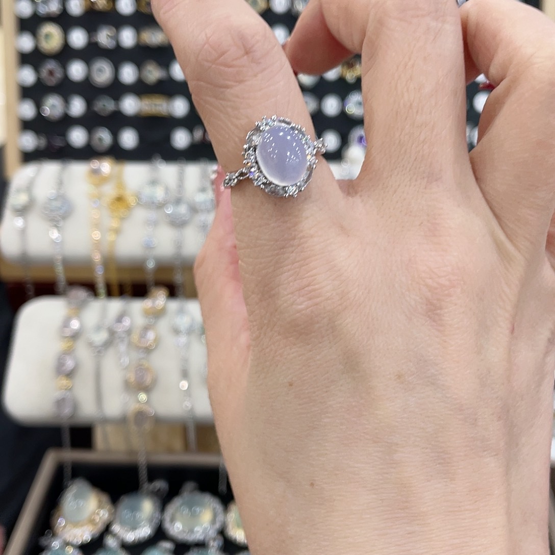 玛瑙/玉髓戒指银S925镶嵌相