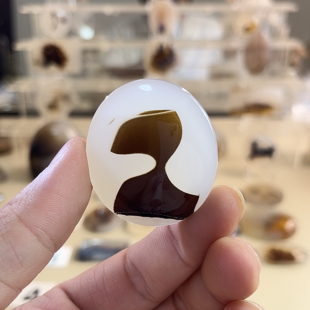 玛瑙/玉髓吊坠(不含链)足银镀金镶嵌