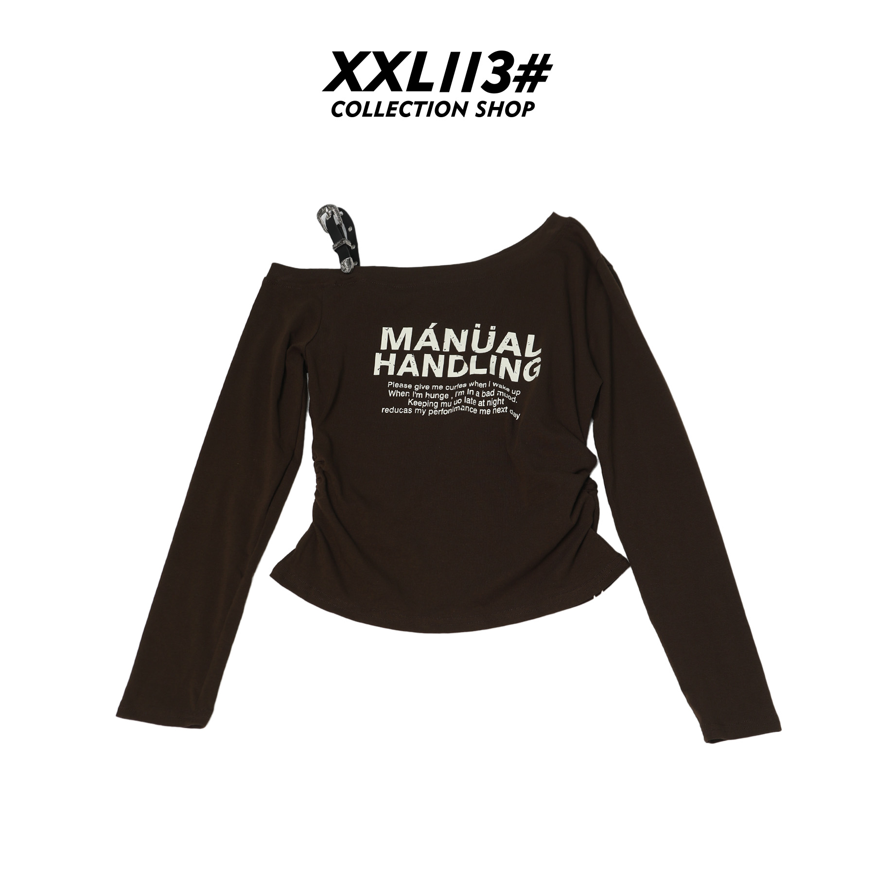 113* CENTRALIZED SHOP印花长袖学院风可调节字母T恤X5F02H6816