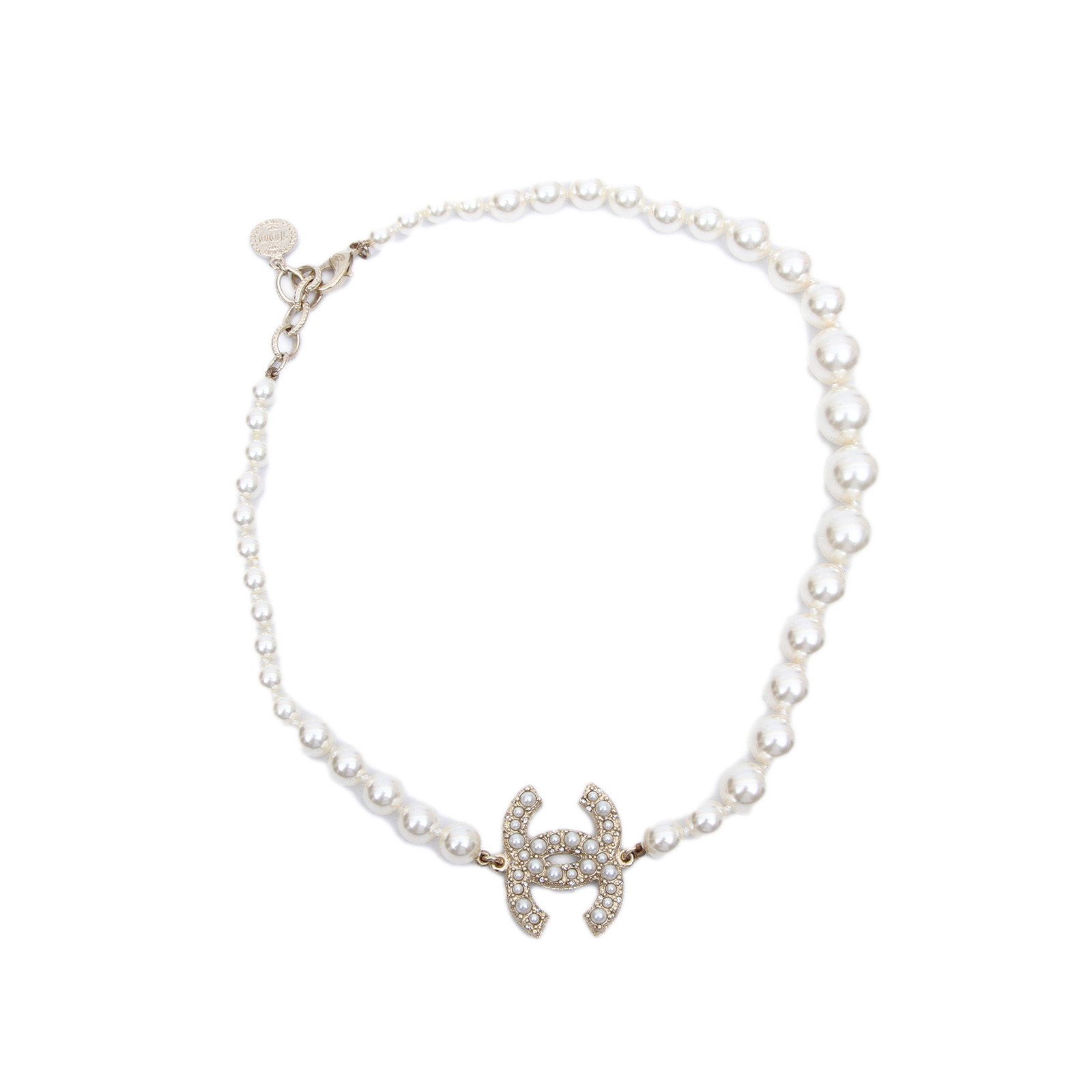 全新未使用 Chanel/香奈儿 小花柳100周年纪念款 珍珠 项链树脂