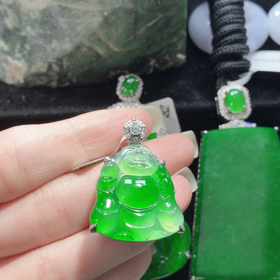 翡翠银S925镶嵌颈饰