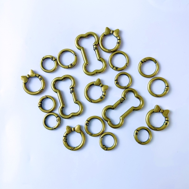 【古铜色】古铜色弹簧扣 开口圈 手机链 挂件钥匙扣手工创意DIY配件