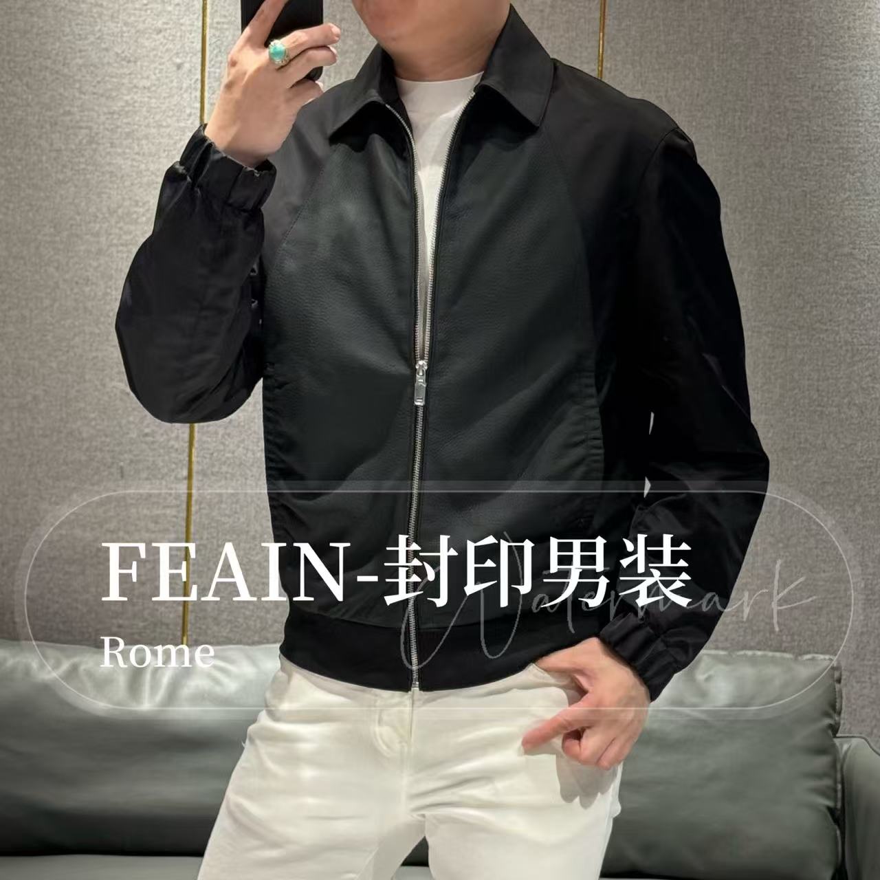 高端定制新品三防牛津布绵羊皮拼接桑蚕丝拼接内衬夹克7367
